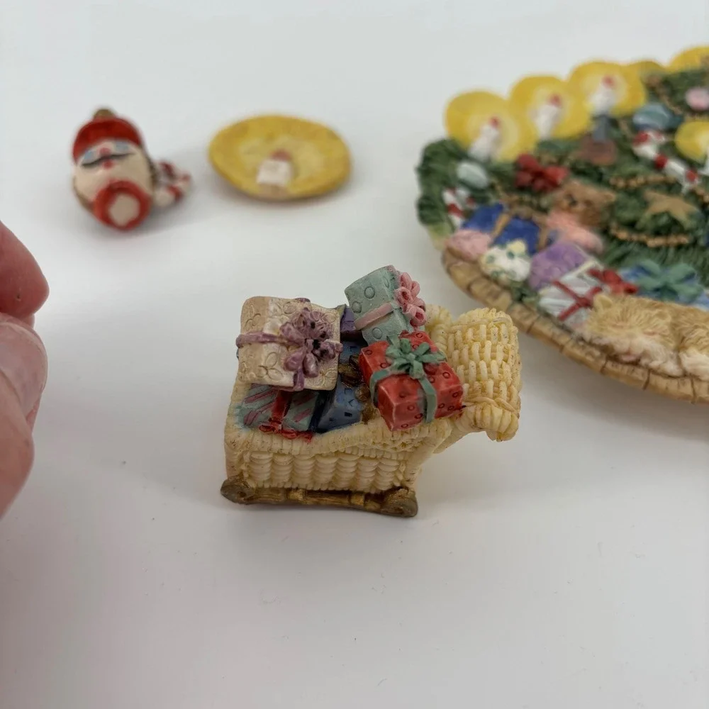 Vintage Popular‎ Imports Christmas Tree Figurine Multicolor Resin 1997 Nostalgic